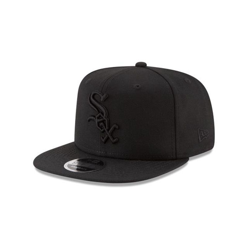 MLB Chicago White Sox Black On Black High Crown 9Fifty Snapback (PZV0085) - Black New Era Caps